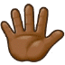 🖐🏾 hand with fingers splayed: medium-dark skin tone display on Samsung